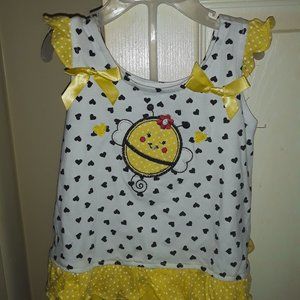 Girls Darlings 2 piece top/bottom set and Carters onesie